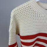 Gucci Cream Crewneck Knit Jumper with Orange Stripes XXS (UK 4)