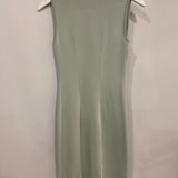 Chanel Baby Blue Textured Sleeveless Midi Dress with CC Pearl Button Details Size FR 36 (UK 8)