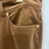 Loro Piana Teddy Brown Velvet Straight Leg Trousers Size IT 46 (UK 14) RRP £1,250