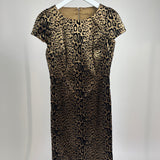 Dolce & Gabbana Bronze and Velvet Black Leopard Print Midi Dress IT 42 (UK 10)