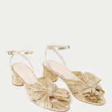 Loeffler Randall - Dahlia Gold Pleated Bow Heel