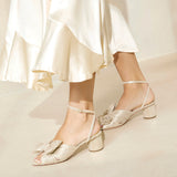 Loeffler Randall - Dahlia Platinum Pleated Bow Heel