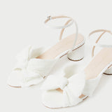 Roeffler Randall - Dahlia White Pleated Bow Heel