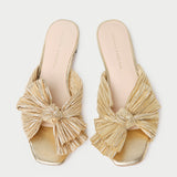 Roeffler Randall - Daphne Gold Pleated Bow Slide