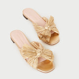 Roeffler Randall - Daphne Gold Pleated Bow Slide