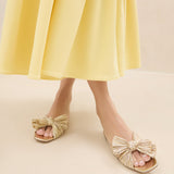 Roeffler Randall - Daphne Gold Pleated Bow Slide