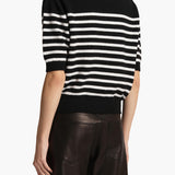 Khaite - Davin Sweater in Black with Glaze Stripe