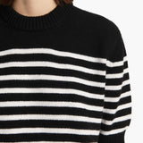 Khaite - Davin Sweater in Black with Glaze Stripe