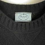 Prada Black Knitted Long Sleeve Oversized Jumper with Logo Detail IT 50 (UK 18)