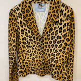 Blumarine Leopard Short Blazer Jacket with Button Details Size IT 42 (UK 10)