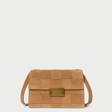 Roeffler Randall - Delphine Toffee Woven Suede Shoulder Bag