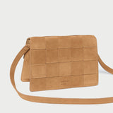 Roeffler Randall - Delphine Toffee Woven Suede Shoulder Bag