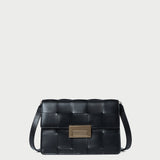 Roeffler Randall - Delphine Black Woven Leather Shoulder Bag