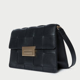 Roeffler Randall - Delphine Black Woven Leather Shoulder Bag