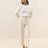 Loeffler Randall - Demi Natural Embroidered Pant