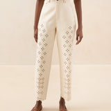 Loeffler Randall - Demi Natural Embroidered Pant