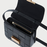 Roeffler Randall - Desi Black Woven Leather Crossbody