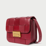 Roeffler Randall - Desi Wine Woven Leather Crossbody