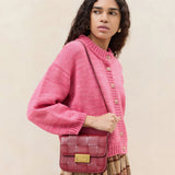 Roeffler Randall - Desi Wine Woven Leather Crossbody