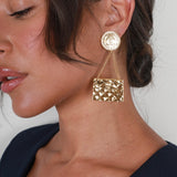 Chanel Vintage Gold Matelasse Bag and CC Logo Coin Clip-On Earrings