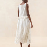 Roeffler Randall - Dominique Milk Lace Paneled Dress