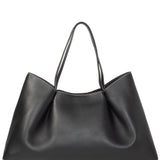 Elleme - Dimple Tote Pebbled Leather Black/White Stitches