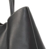 Elleme - Dimple Tote Pebbled Leather Black/White Stitches