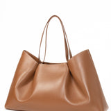 Elleme - Dimple Tote Leather Cognac/White Stitches