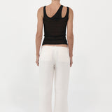 St. Agni - Low Waist Raw Edge Pants - Ivory