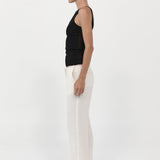 St. Agni - Low Waist Raw Edge Pants - Ivory