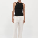 St. Agni - Low Waist Raw Edge Pants - Ivory