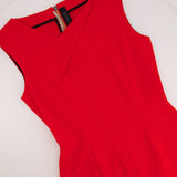 Roland Mouret Neon Red Sleeveless Midi Dress Size FR 38 (UK 10)