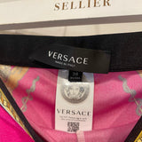 Versace Multicolour Medusa Renaissance Printed Silk Straight Trousers Size IT 38 (UK 6)