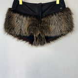 Chanel FW/10 Brown Faux Fur and Leather Shorts Size FR 36 (UK 8)