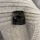 Loro Piana Grey Short-Sleeve Cashmere Turtle Neck Jumper with Front Pockets Size L (UK 12)