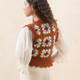 Roeffler Randall - Eddie Brown/Cream Floral Vest