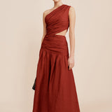 Posse - JOSLIN ONE SHOULDER DRESS - MERLOT