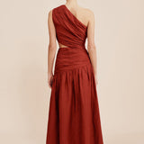 Posse - JOSLIN ONE SHOULDER DRESS - MERLOT