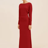 Posse - SIENNA L/S DRESS - CRIMSON