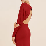 Posse - SIENNA L/S DRESS - CRIMSON