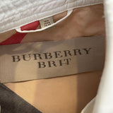 Burberry White Classic Trench Coat with Belt and Button Details Size UK 8