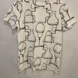 Hermès White Saddle Printed T-Shirt Size FR 38 (UK 10)