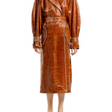 Elleme - Leather Trench Coat Camel