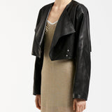 Elleme - Cropped Leather Jacket Black