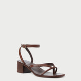 Roeffler Randall - Eloise Espresso Leather Heeled Sandal