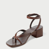 Roeffler Randall - Eloise Espresso Leather Heeled Sandal