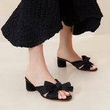 Roeffler Randall - Emilia Black Pleated Bow Heel