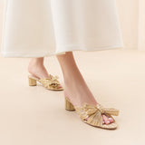 Roeffler Randall - Emilia Gold Pleated Bow Heel