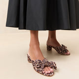 Roeffler Randall - Emilia Leopard Pleated Bow Sandal