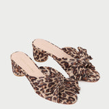 Roeffler Randall - Emilia Leopard Pleated Bow Sandal